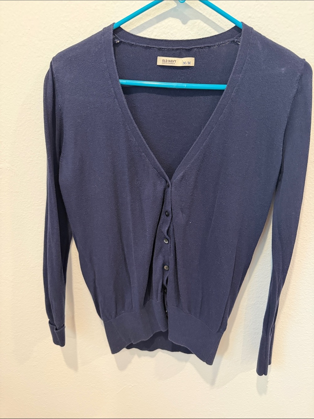 Old Navy Women's Navy Blue V-Neck Button Cardigan
